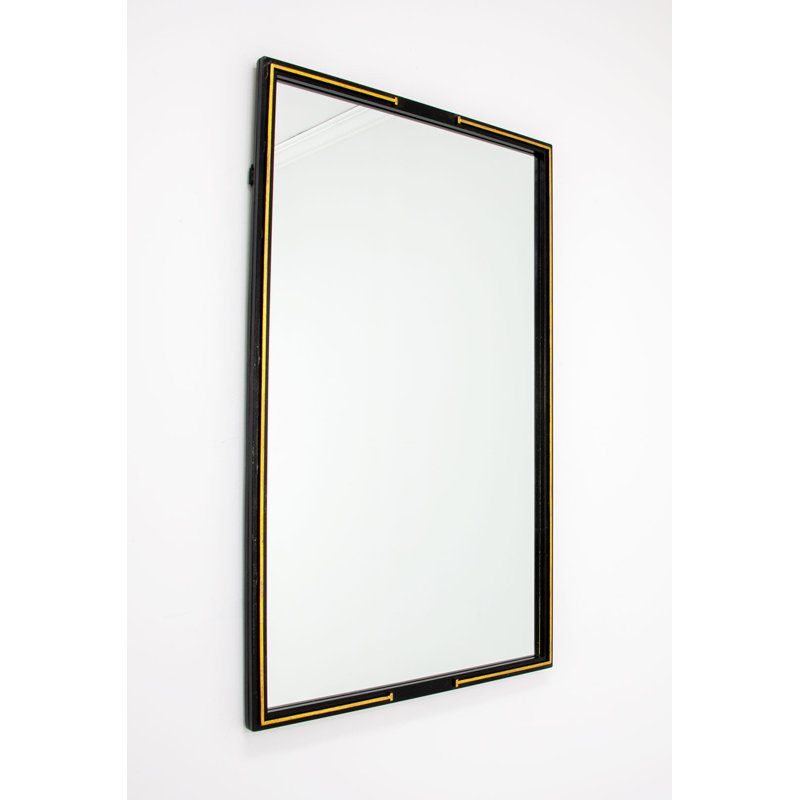 Tiffany Flat Metal Wall Mirror, Black Leaf/Gold Leaf