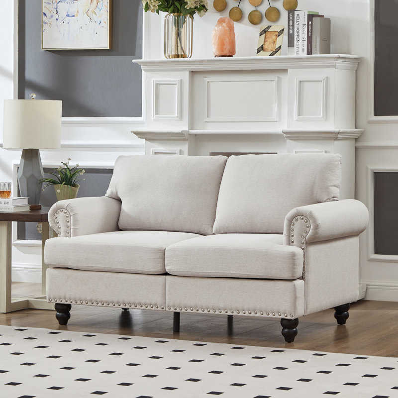 Canapé en tissu 59,5 po., Beige