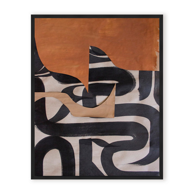Gai: A Symphony Of Abstraction, 30" H x 24" W x 1.125" D, Framed Print, Gold