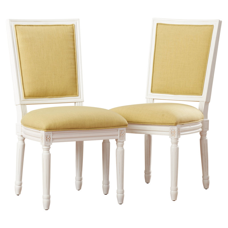 Chaise d'appoint rembourrée Moneta, Vert printemps / crème