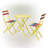 3-Piece Bistro Set with Folding Table and 2 Chairs, Multicolor-1773600465