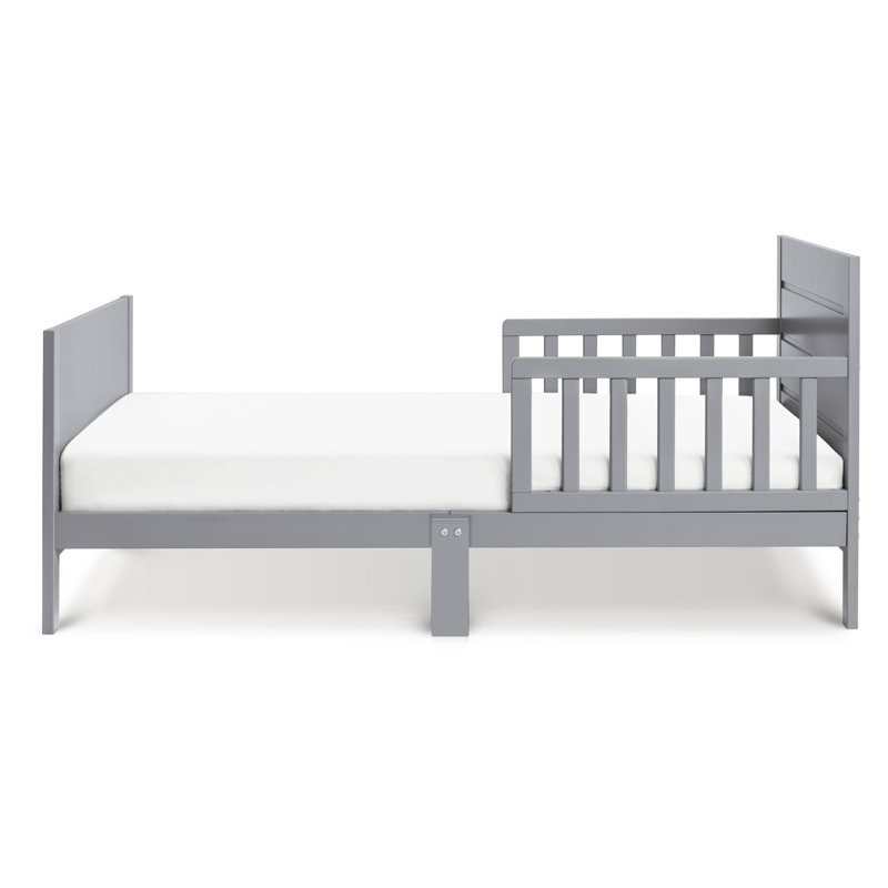 Gray Pine Wood Frame Toddler Platform Bed