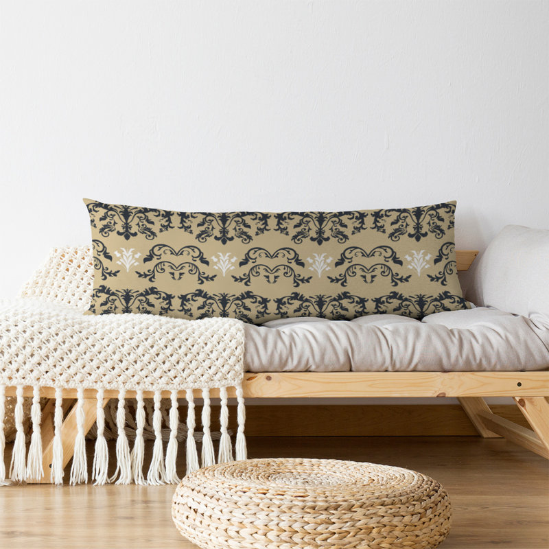 Polyester Medium Pillow, Polyester, Wheat/Black/White