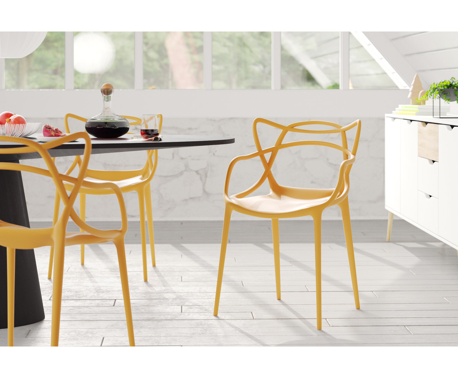 Masters Dining Armchair, Mustard