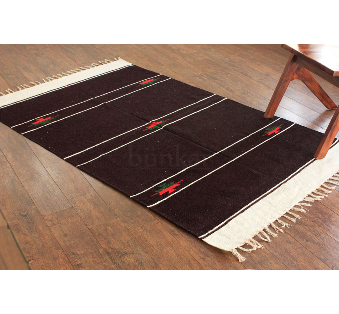 Donneville Handwoven Reversible Cotton Brown Rug