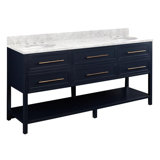 72" Robertson Double Bathroom Vanity Set with Oval Undermount Sinks