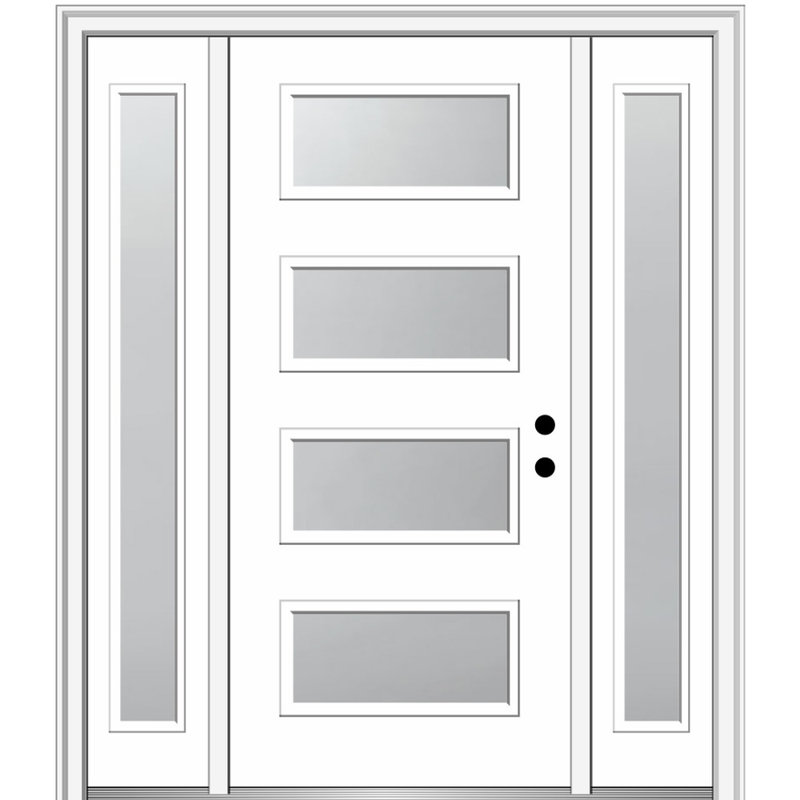 Portes d'entrée pré-fixées, S'ouvre à gauche vers l'intérieur, H 81,75 po x l 68,5 po x P 4,563 po, Gelé