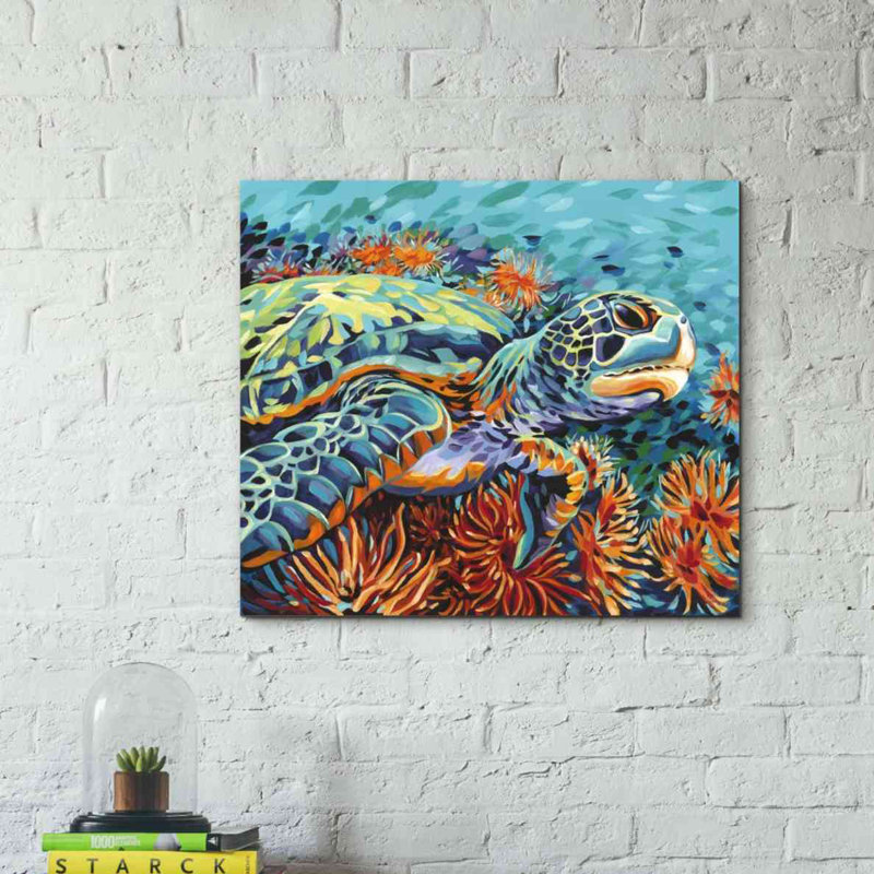 «Sea Swisseeart I» par Carolee Vitaletti, art mural sur toile, H 26 po x l 30 po x P 1,5 po