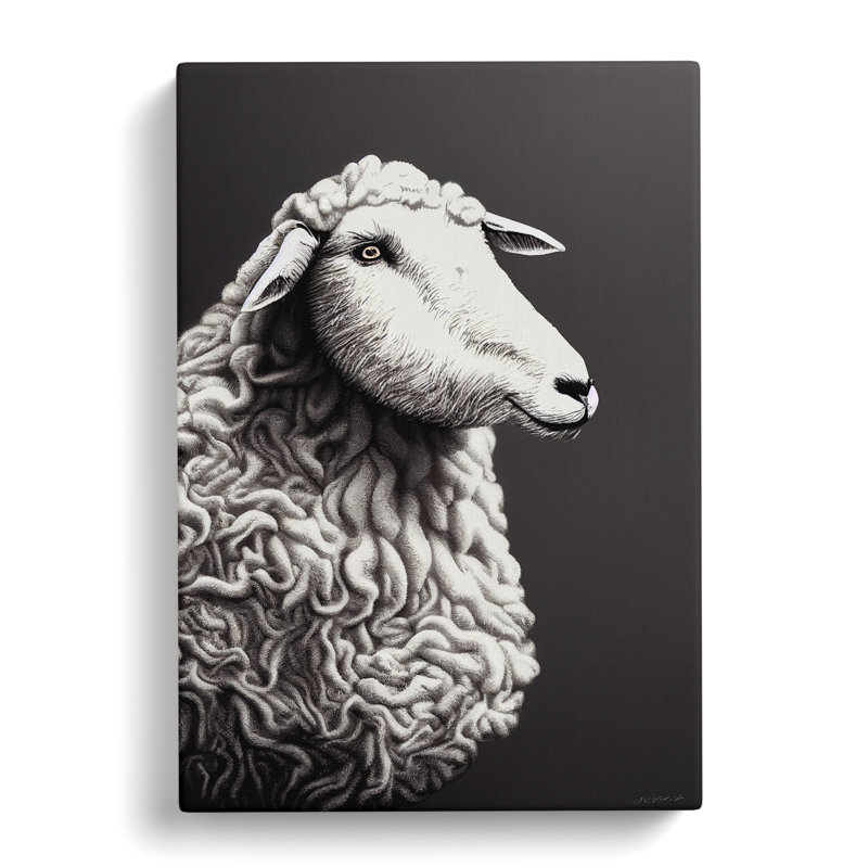 Peaceful Sheep - Wrapped Canvas, 50cm H x 35cm W