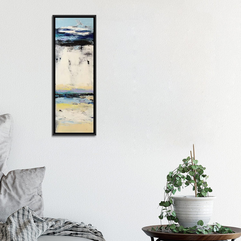 « côtier abstraction ii », impression sur toile, Cadre noir, H 36 po x l 12 po x P 1,5 po