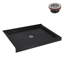 Base de douche en acrylique noir mat avec drain central Streamline 48 po x 36 po Streamline-118934400