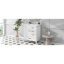 Meuble-lavabo de 30 po avec lavabo, armoire de salle de bain avec porte, trois tiroirs, pieds en bois massif et panneau de fibres à densité moyenne, patins réglables-1080747322