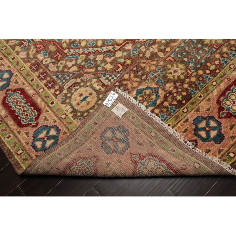 Tapis oriental en laine noué à la main brun