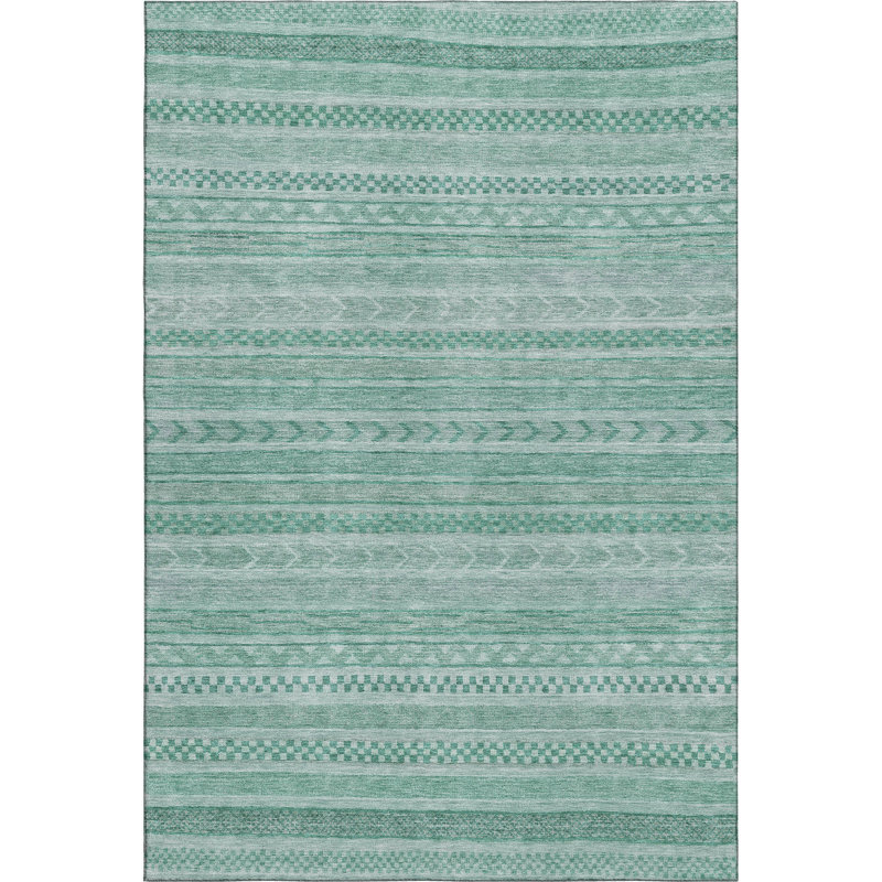 Premium Machine Washable Brennon AMF1625 Stripes Rug, Rectangle 10' x 14'