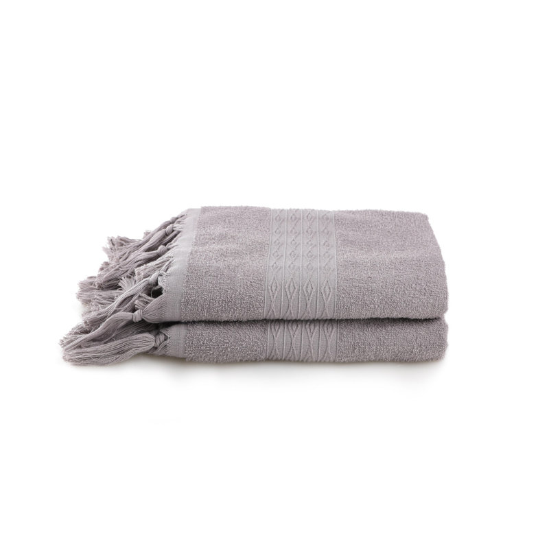 Premium 100% Cotton Hand Towel Set (2 Pieces), Soft Grey, 19.7 x 35.4 inches | 270 g/m² Absorbency | Machine Washable at 104°F | Ideal for Bathroom, Gym, and Spa Use, Luxurious Comfort and Durability