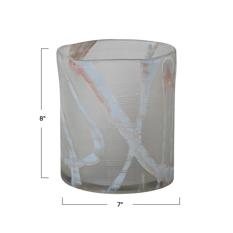 Grand vase en verre texturé
