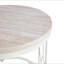 Table basse ronde en panneau de fibres à densité moyenne avec texture effet pierre, diamètre de 27,5 pouces. Table basse ronde pour le salon. Table basse ronde de style Wabi-sabi avec des pieds en métal robustes et un assemblage facile.