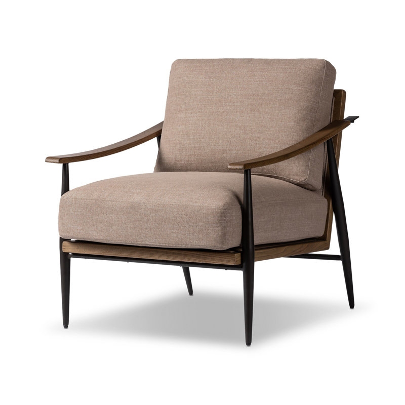 Fauteuil Paralimni, Mélange de polyester Crypton Nomad taupe
