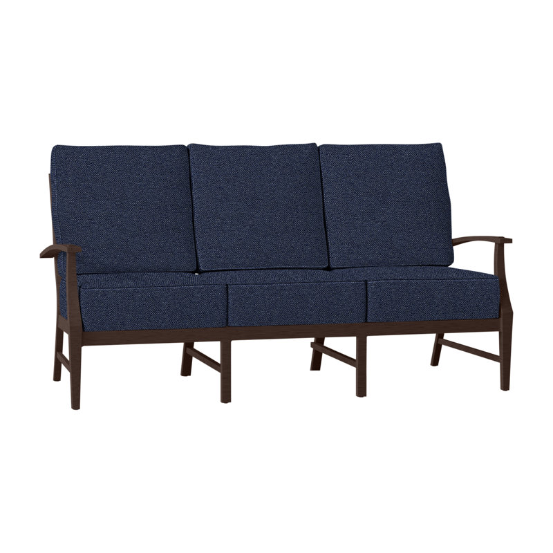 Canapé d'extérieur en fonte Croquet, No Welt + Standard Fill, Indigo Intermix, Acajou