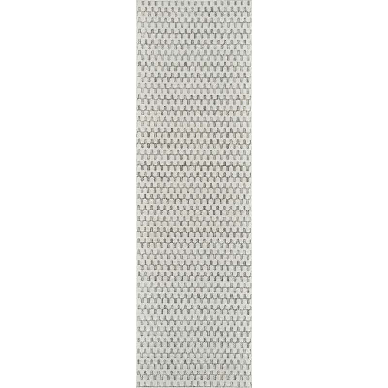 Tapis de couloir à motif géométrique crème / beige 2 pi x 10 pi (2 pi 2 po x 10 pi) Branch Branch Lavinia