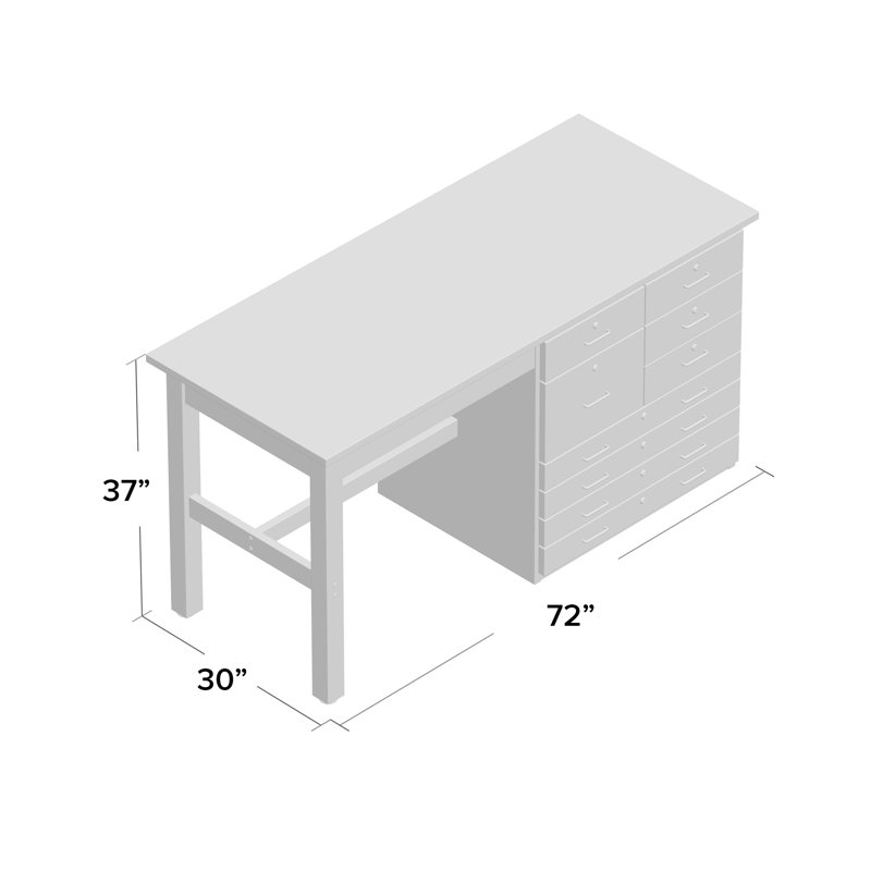 72'' W Plastic / Acrylic Top Workbench