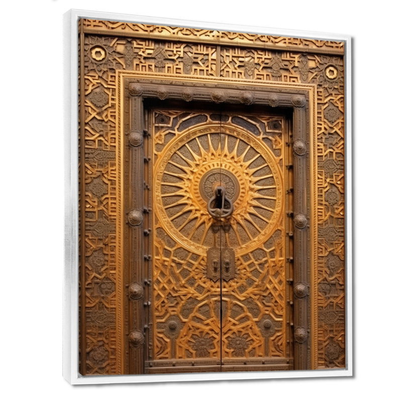 «Old Carved Wooden Door X - Farm Door», reproduction d'art sur toile encadrée, H 20 po x l 12 po x P 1 po