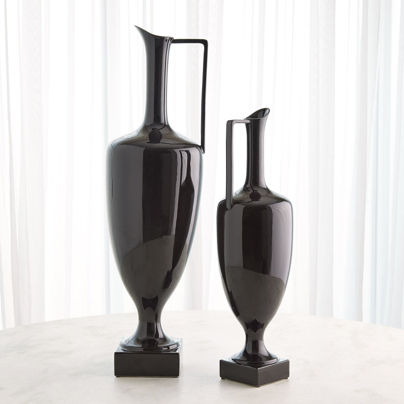 Quiet Curve Urn-Black-Sm, 26.5" H x 7.25" W x 7.25" D