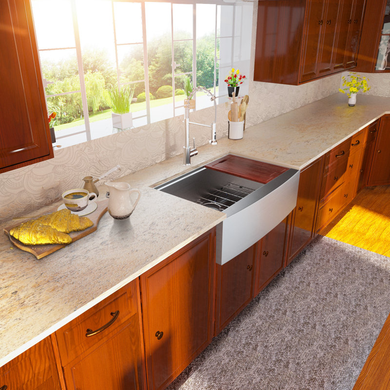 30" Stainless Steel Farmhouse Apron Front Workstation Sink