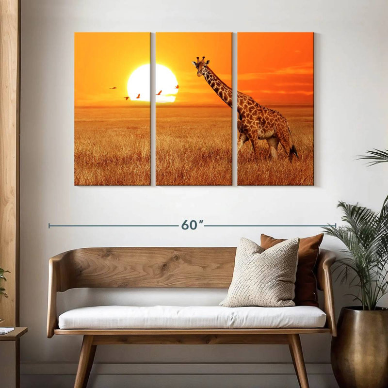 Big Sunset Giraffe, 32" H x 50" W