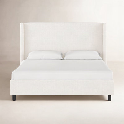 Tilly Linen Upholstered Wingback Bed