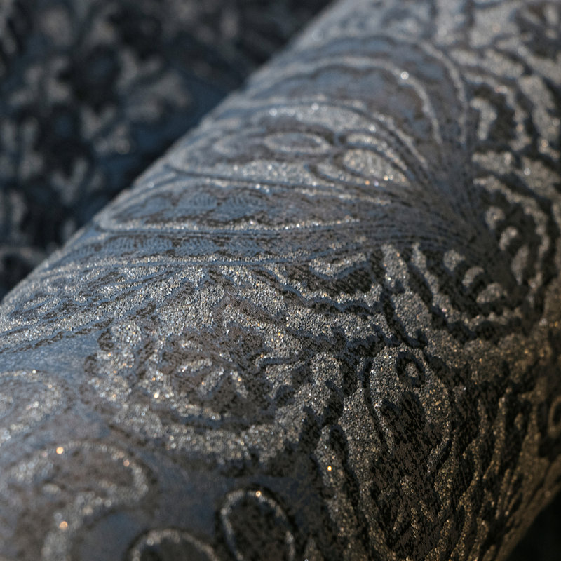 Adonea Aphrodite Glass Beads 3D Embossed 33' L x 21" W Wallpaper Roll, Midnight Blue