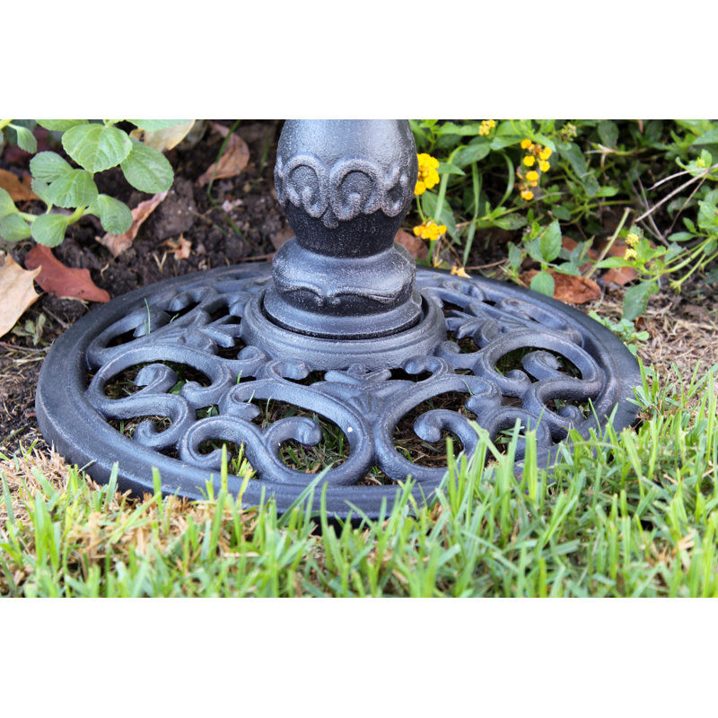 Black Metal Tiered Birdbath with Stand