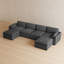 Canapé 4 places imperméable en chenille avec deux poufs amovibles-548704456