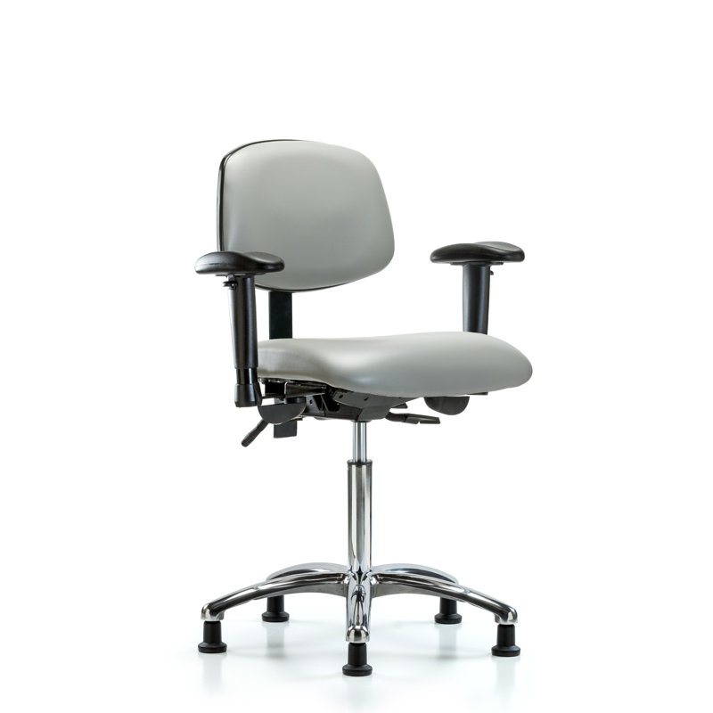 Shaylee Vinyl Task Chair, Dove, Glides, Not Included