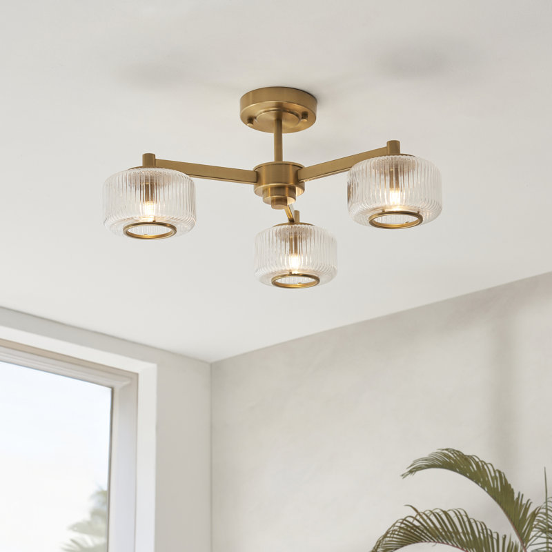 Stark 3 Light Ceiling Semi Flush Light