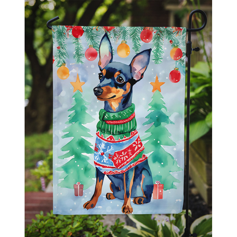Polyester double face Noël, H 15,5 po x l 11,25 po