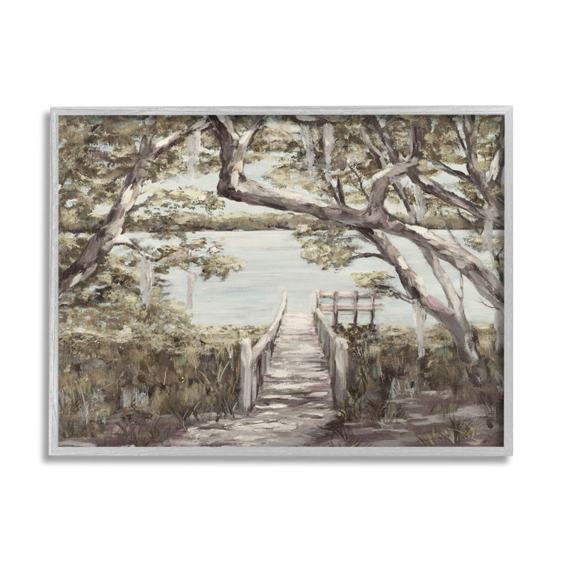«Nature Waterfront Path Bridge», estampe numérique par Julie Derice, H 16 po x l 20 po x P 1,5 po