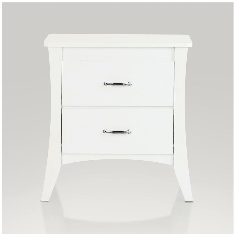 White 2-Drawer Nightstand