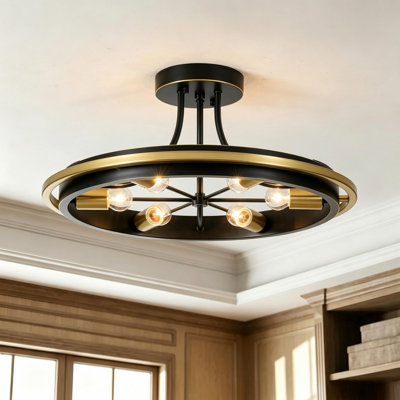 21.65'' Wagon Wheel Flush Mount Ceiling Light