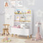 Bibliothèque, porte-revues et livres, organisateur de livres, armoire de rangement pour jouets, blanc