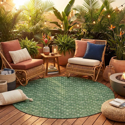 Tapis d'intérieur rond lavable géométrique 8 pi HomeRoots