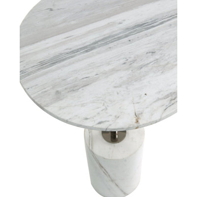 Illuminated Marble Table Floor Lamp With Polished Nickel Accents