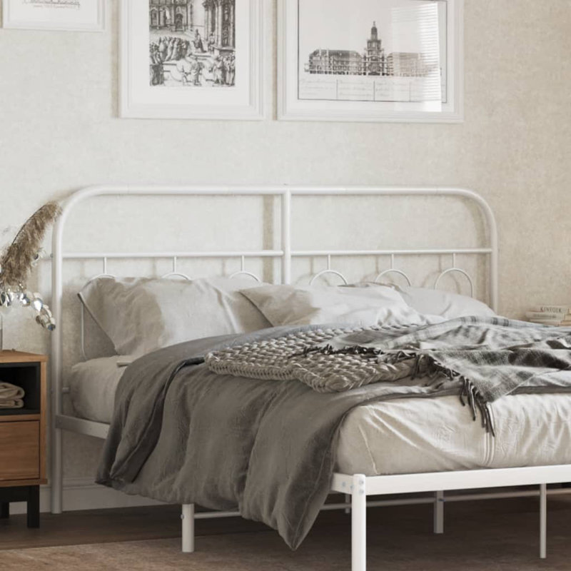 Vidaxl Metal Replace Headboard, 100cm H x 146cm W x 3cm D, White