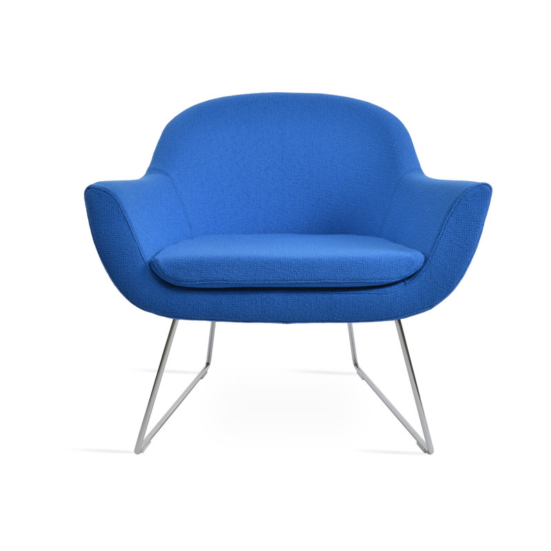 Fauteuil Madison, Chrome, Laine bleue