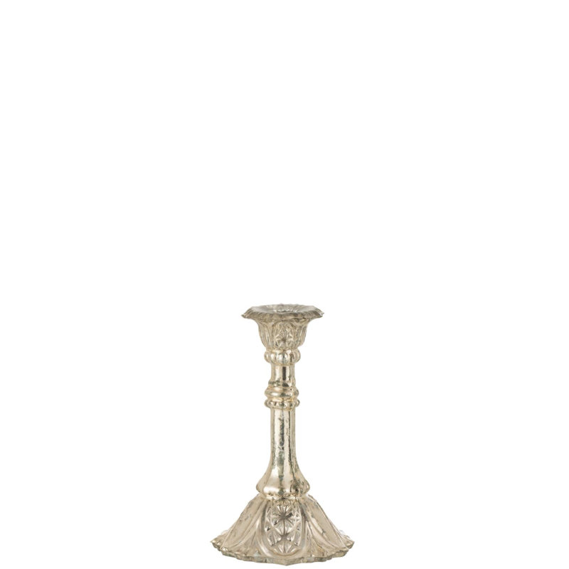 Cozy Glass Tabletop Tealight Holder, Silver