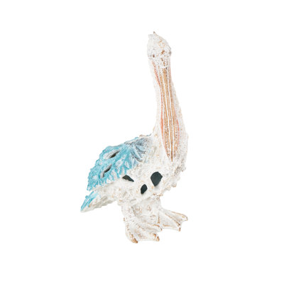 Cole And Grey Polystone Textured Pelican Decorative Sculpture With Feathers