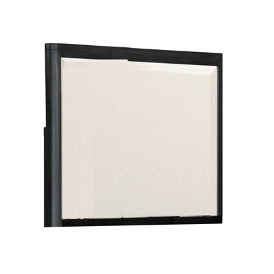 Zoko Dresser Mirror With Beveled Design, Ash Gray Solid Wood 38X42
