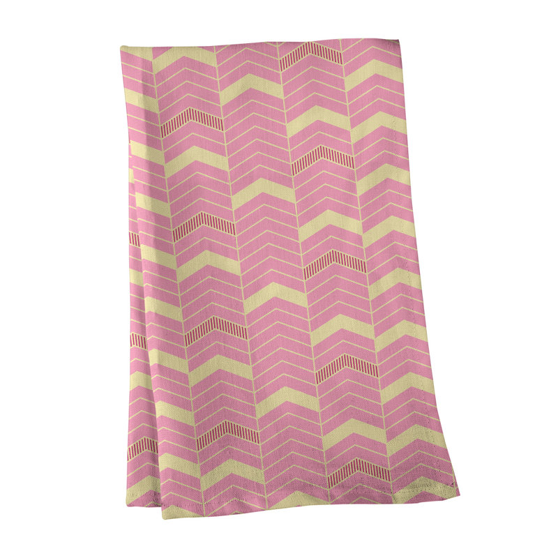Stephenie Tea Towel Kitchen Towel, Pink/Red, Cotton Twill