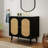 36" Freestanding Rattan Bathroom Vanity With Ceramic Sink-337828392