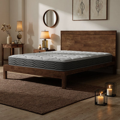 8 Inch Firm Full Hybrid Mattress with Pocketed Coils and Cooling Gel Layer for Pressure Relief and Motion Isolation - CertiPUR-US Certified